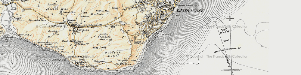 Old map of Beachy Head in 1898