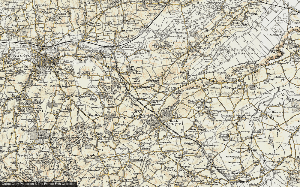 Old Map of Historic Map covering Lillesdon Court in 1898-1900