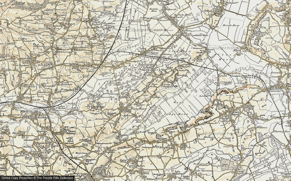 Old Map of Historic Map covering Windmill Hill in 1898-1900