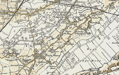 Old map of Meare Green in 1898-1900