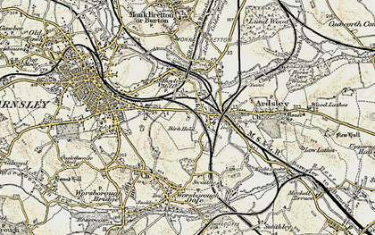 Old map of Measborough Dike in 1903