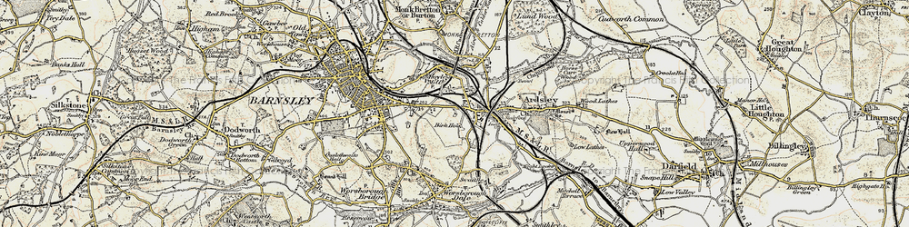 Old map of Measborough Dike in 1903