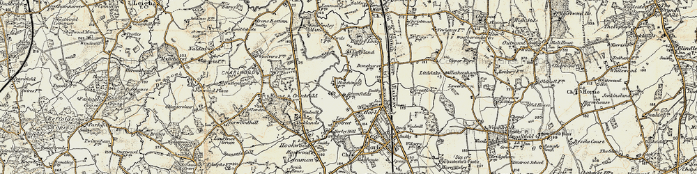 Old map of Meath Green in 1898-1909