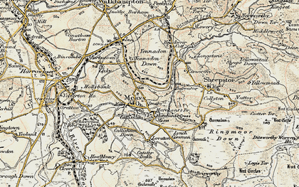 Old map of Meavy in 1899-1900