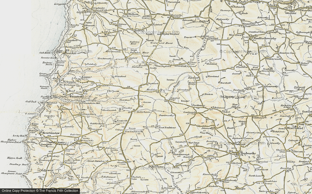 Old Map of Meddon, 1900 in 1900