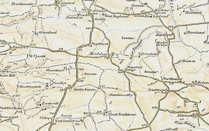 Old map of Meddon in 1900