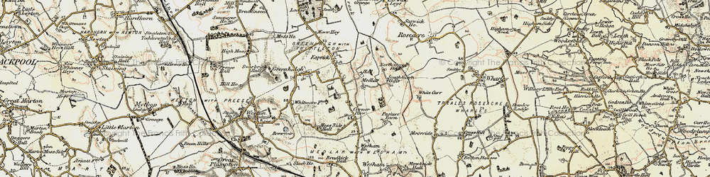 Old map of Medlar in 1903-1904
