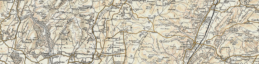 Old map of Adstone Hill in 1902-1903