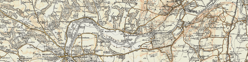 Old map of Medmenham in 1897-1909