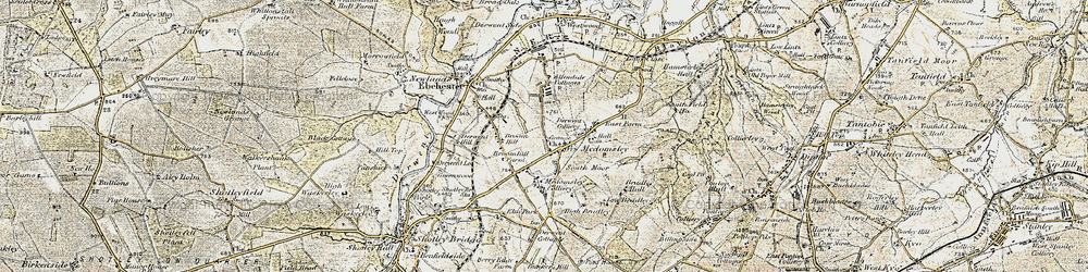 Old map of Medomsley in 1901-1904