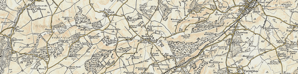 Old map of Medstead in 1897-1900