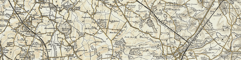Old map of Meer End in 1901-1902
