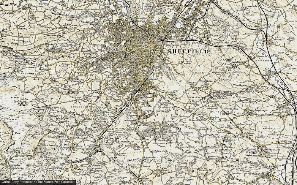 Old Map of Meersbrook, 1902-1903 in 1902-1903