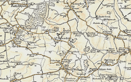 Old map of Meesden in 1898-1899
