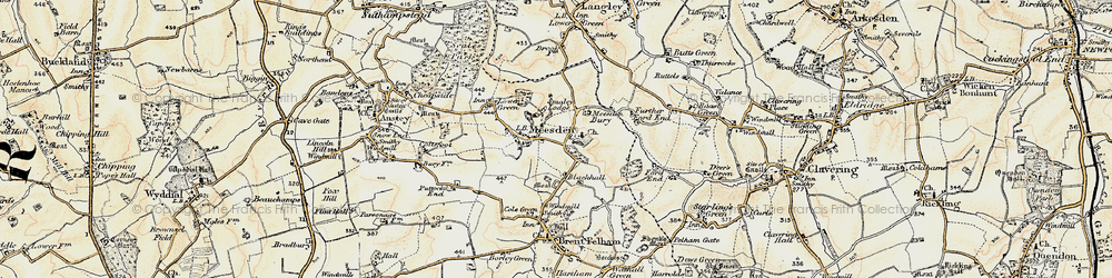 Old map of Meesden in 1898-1899