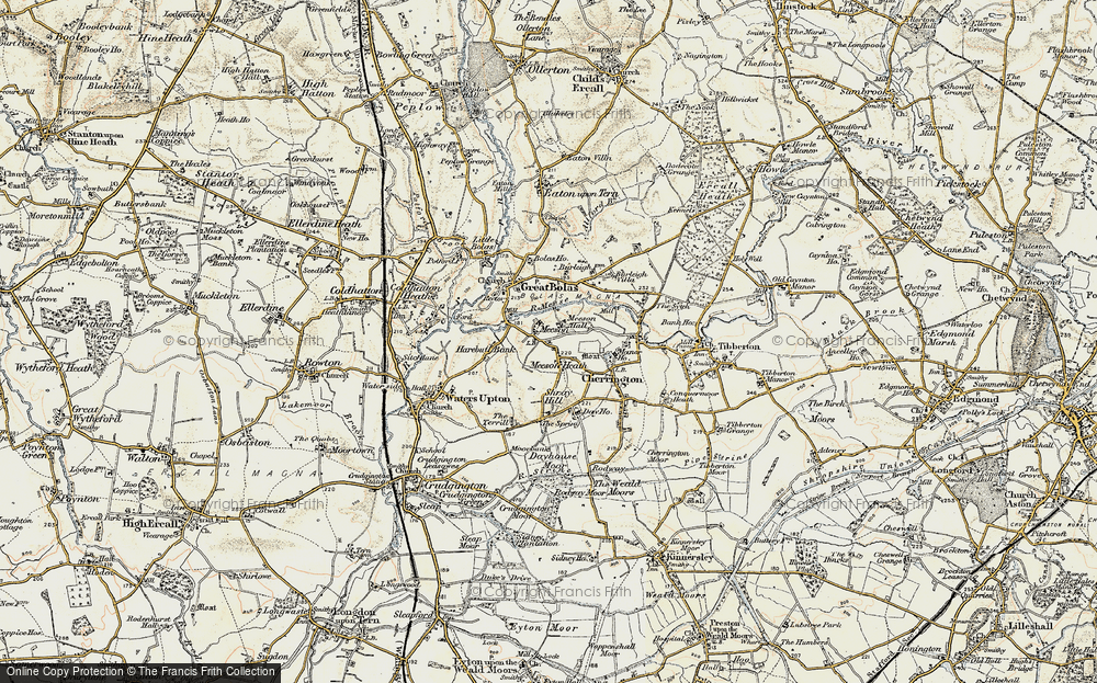 Old Map of Meeson, 1902 in 1902