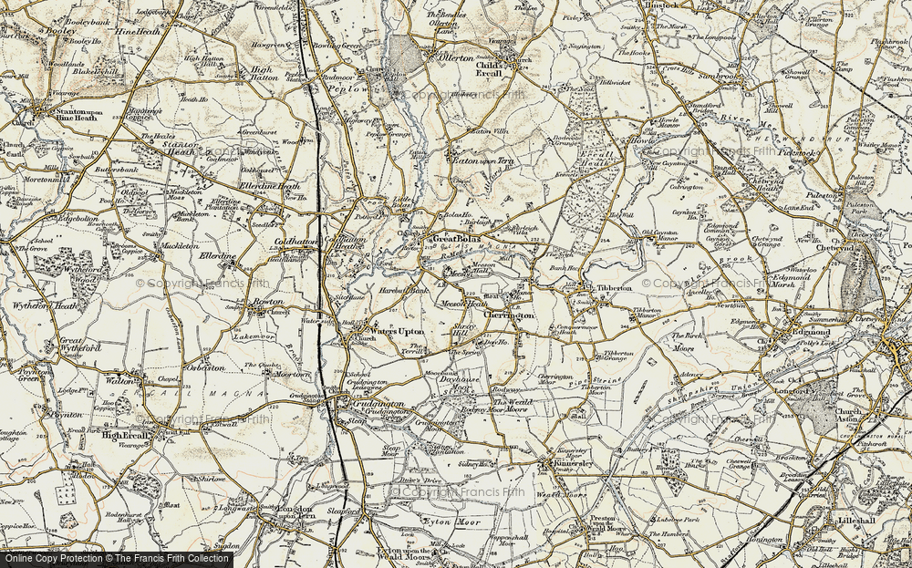 Old Map of Meeson Heath, 1902 in 1902