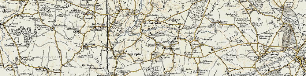 Old map of Meeson Heath in 1902