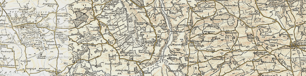 Old map of Woolladon in 1899-1900