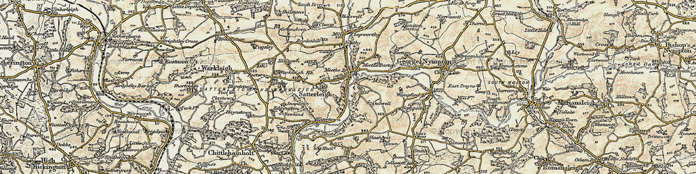 Old map of Meethe in 1899-1900