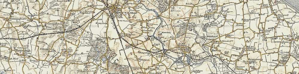 Old map of Meeting House Hill in 1901-1902