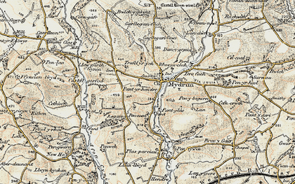 Old map of Meidrim in 1901