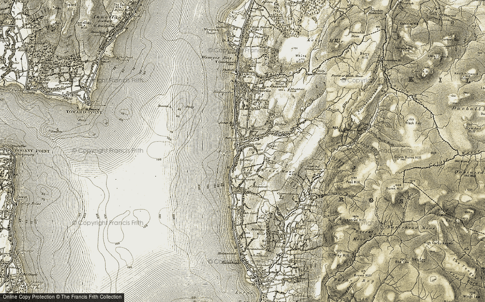 Old Map of Historic Map covering Auchengarth in 1905-1906