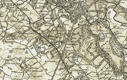 Old map of Meikle Earnock in 1904-1905