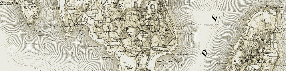 Old map of Birgidale Crieff Butts in 1906
