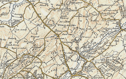 Old map of Meinciau in 1901