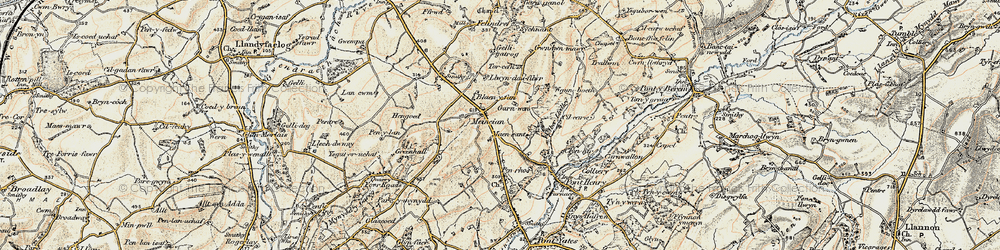 Old map of Meinciau in 1901