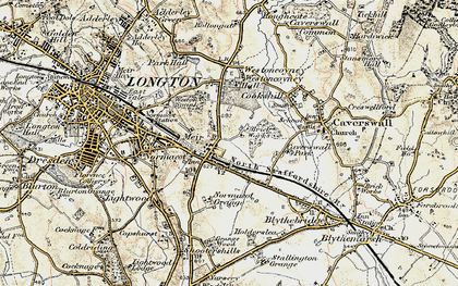 Old map of Meir in 1902