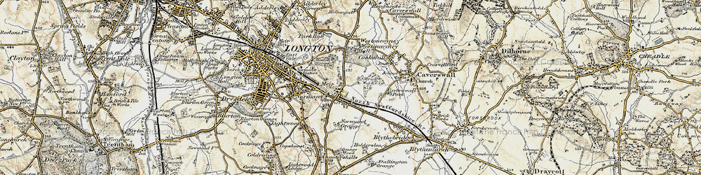 Old map of Meir in 1902