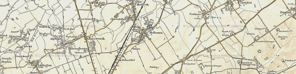 Old map of Melbourn in 1898-1901