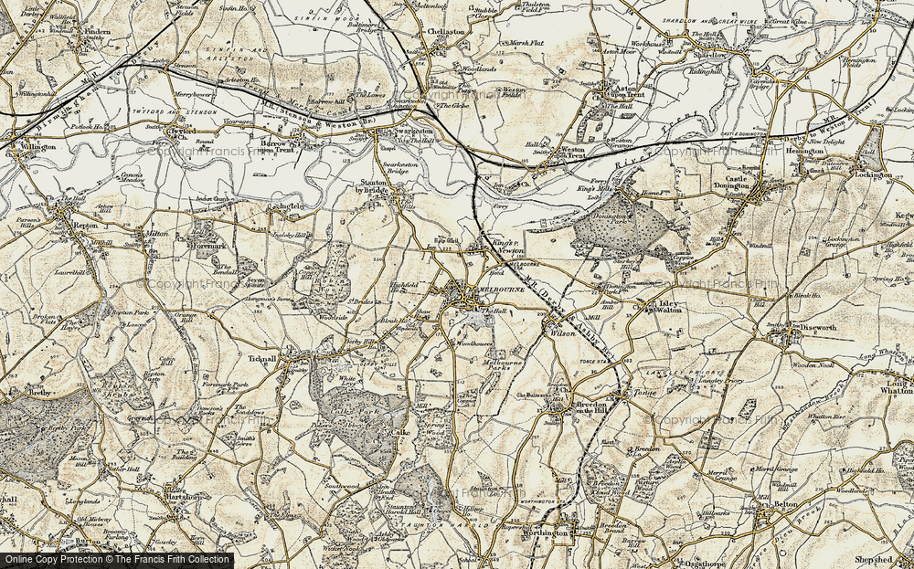 Old Map of Historic Map covering Woodhouses in 1902-1903