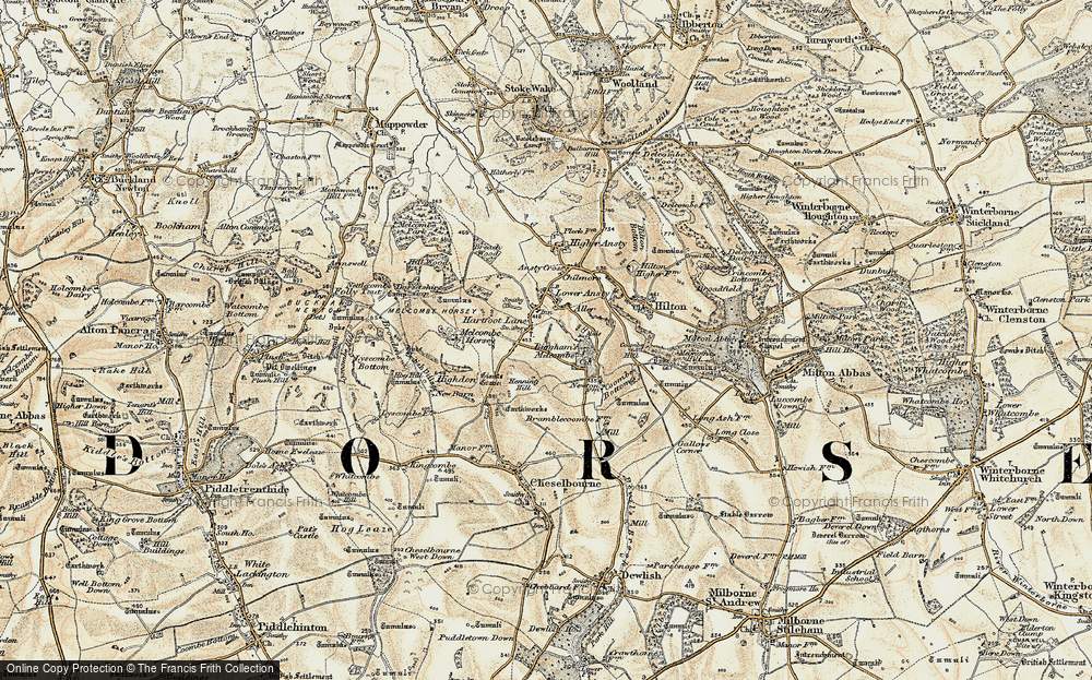 Old Map of Melcombe Bingham, 1897-1909 in 1897-1909