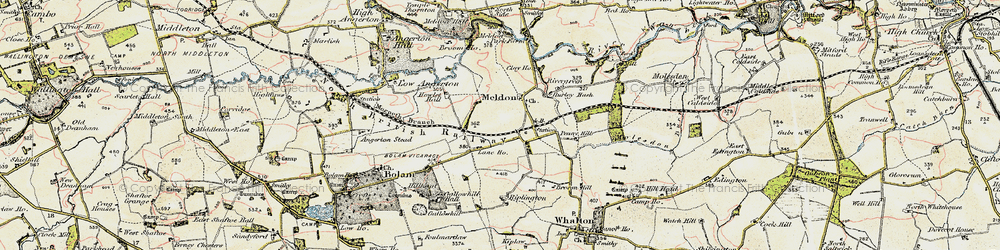 Old map of Meldon in 1901-1903