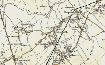 Old map of Meldreth in 1899-1901