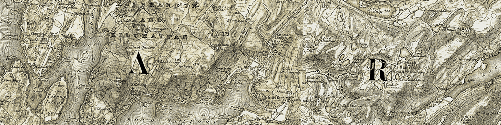 Old map of Ardanstur in 1906-1907