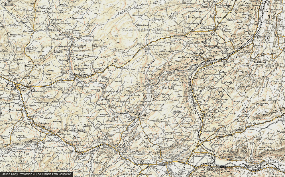Old Map of Historic Map covering Brynhalen in 1902-1903