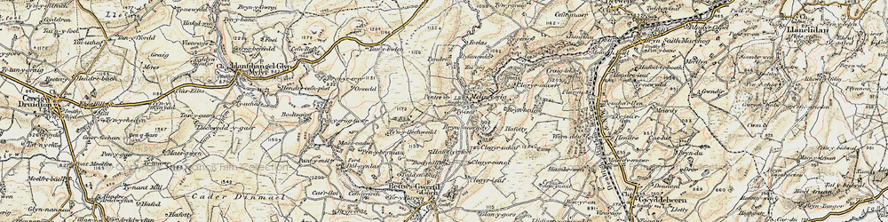 Old map of Brynhalen in 1902-1903