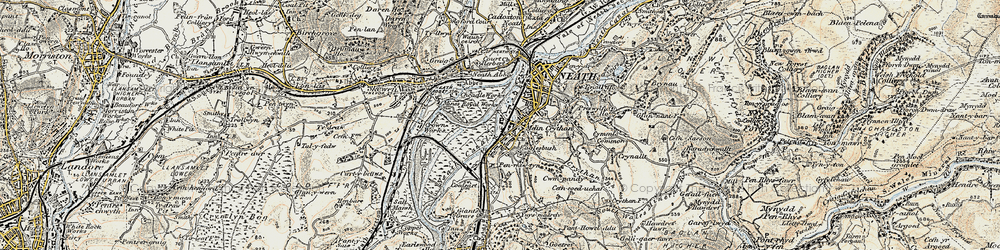 Old map of Melincryddan in 1900-1901