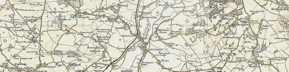 Old map of Melksham in 1898-1899