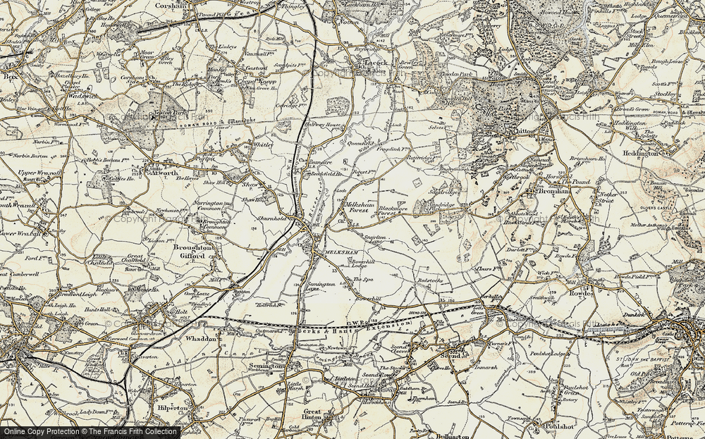 Old Map of Melksham Forest, 1898-1899 in 1898-1899