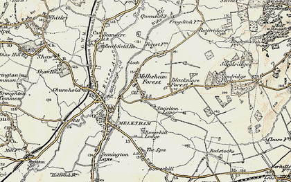Old map of Melksham Forest in 1898-1899