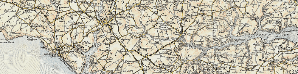 Old map of Mellangoose in 1900