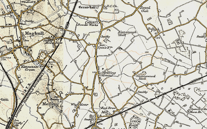 Old map of Melling Mount in 1902-1903