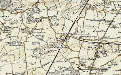 Old map of Mellis Green in 1901