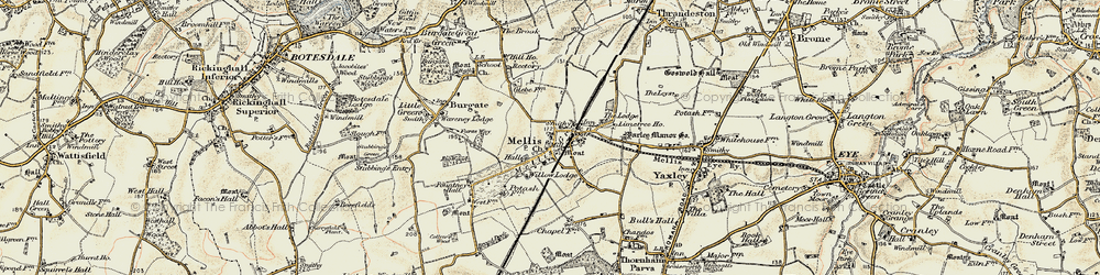 Old map of Mellis Green in 1901