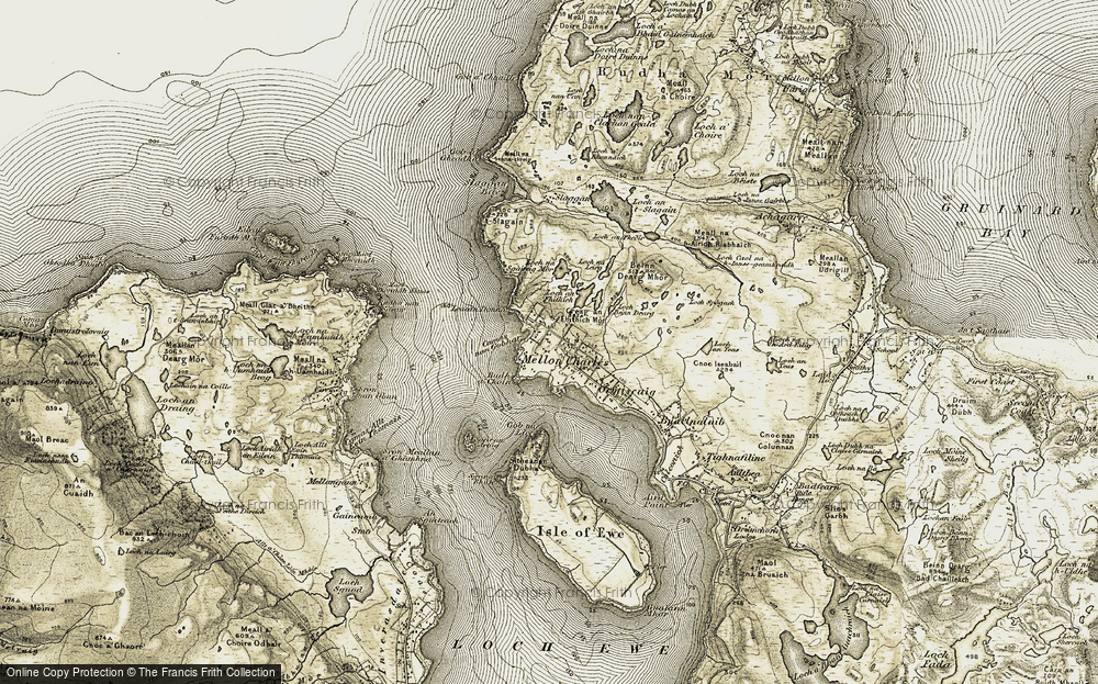 Old Map of Mellon Charles, 1908-1910 in 1908-1910